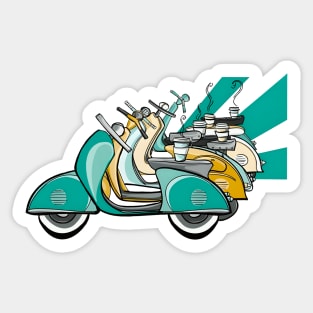 Vespa and Cappuccino Sticker